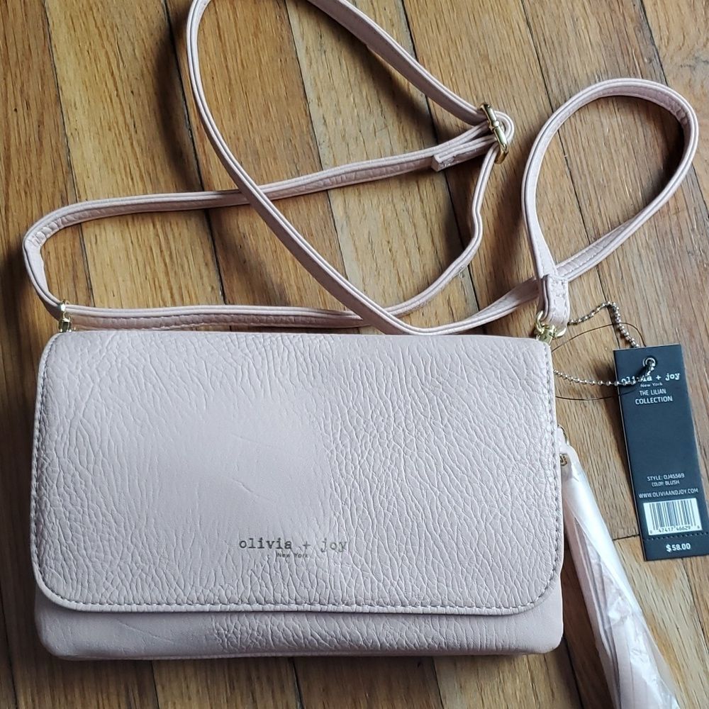 Olivia & Joy New York the Lilian collection blush bag clutch NWT